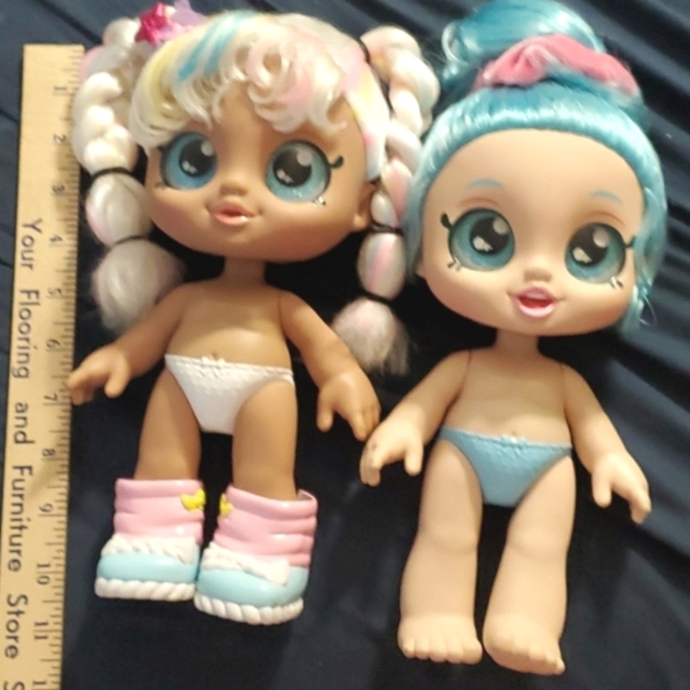 : Lot of 2 Kindi kids Jessicake & Marsha mellow dolls preowned nude shopkins